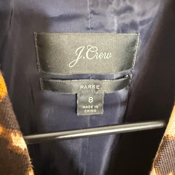 J. CREW Linen Parke Blazer Animal Print Cheetah Leopard Size 8 - Picture 9 of 16